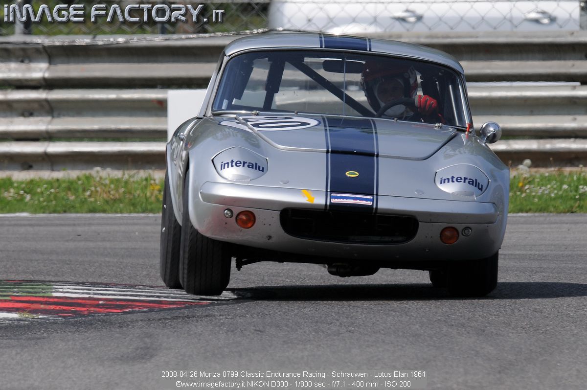 2008-04-26 Monza 0799 Classic Endurance Racing - Schrauwen - Lotus Elan 1964